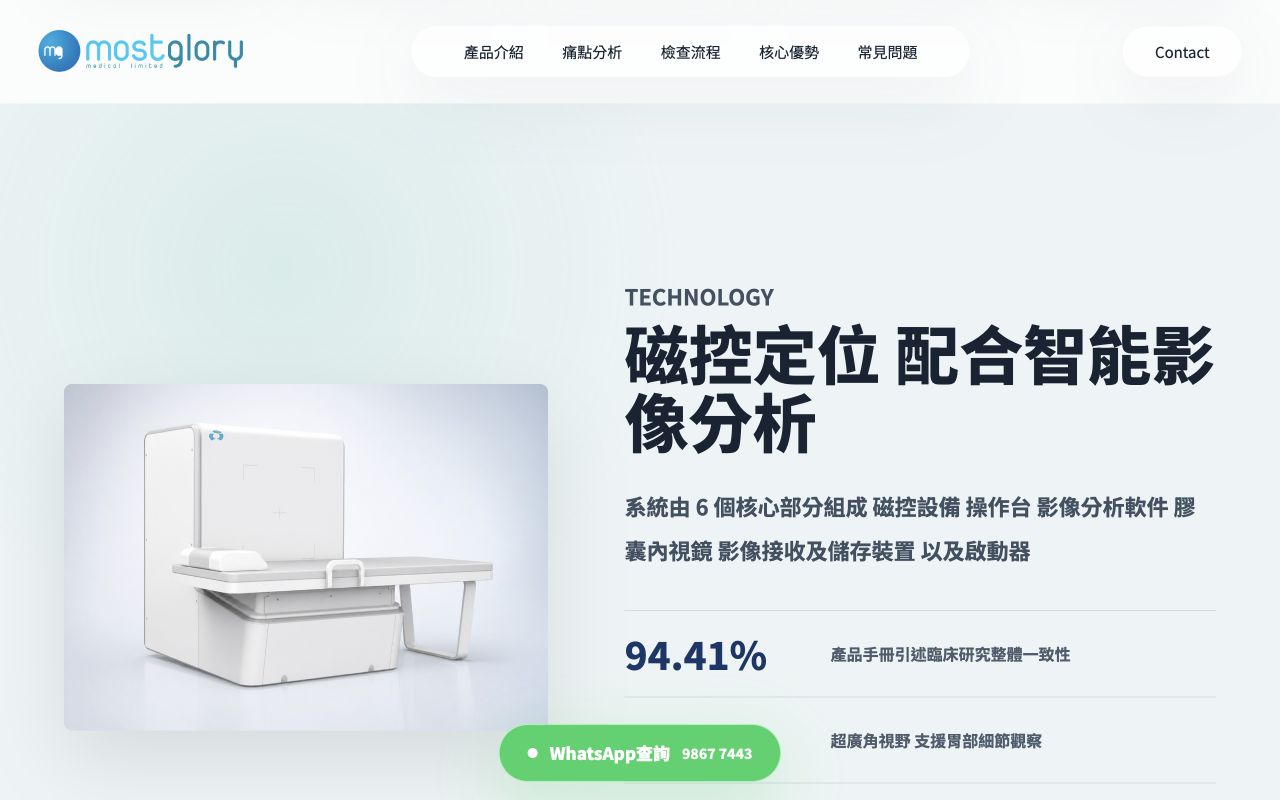 Most Glory Medical — 延伸頁面畫面